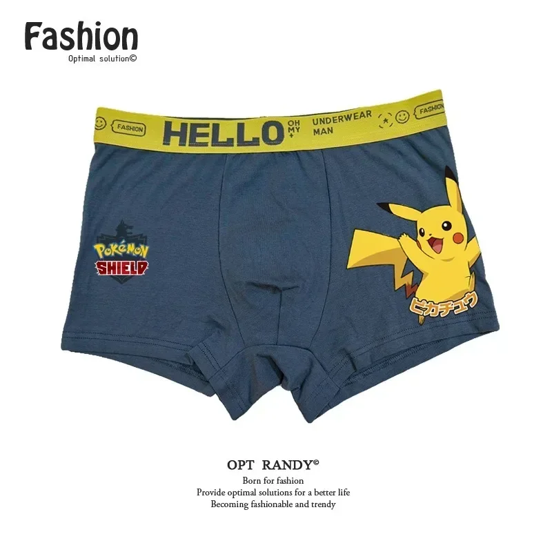 Anime Pokemon Pikachu Charizard Pattern Printed Men\'s Fashion Cotton Underpants Cartoon Comfortable Breathable Briefs Men\'s Gift