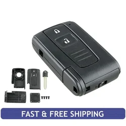 Remote Key Case For Toyota Corolla Verso Prius 2 Button Smart Key Case Replacement + TOY43 Blade Remote Key Case
