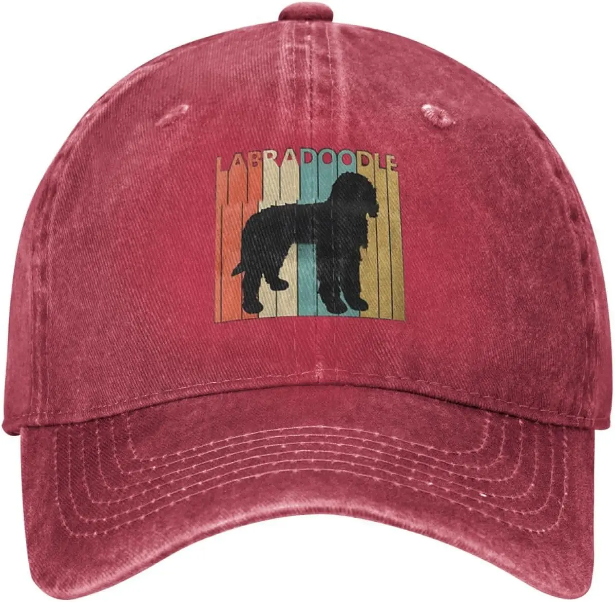 Labradoodle Dog Baseball Cap Washed Cotton Dad Hat Retro Graphic Adjustable Sun Protection Headwear