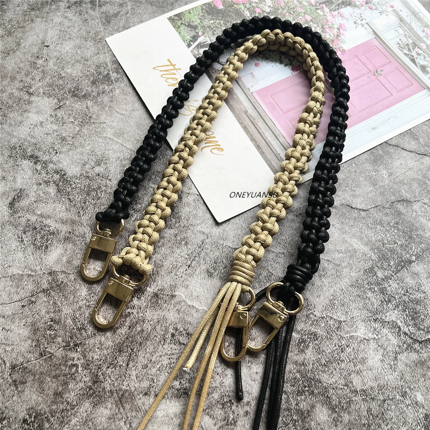 

Ремешок-ремешок, плетеный ремень для сумки на плечо, золотой брелок для ключей, веревка, роскошный ремешок на руку, сменное украшение, аксессуары для телефонов