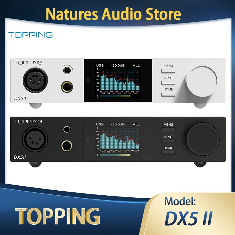 TOPPING DX5 II HIFI فك USB DAC DX5II متوازن بالكامل DAC مضخم ضوت سماعات الأذن المزدوج ES9039Q2M بلوتوث 5.1 دعم LDAC AMP