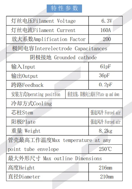 3CX20000A7 RF Electron Triode Oscillator Oscillation Tube Lamp Power Tube