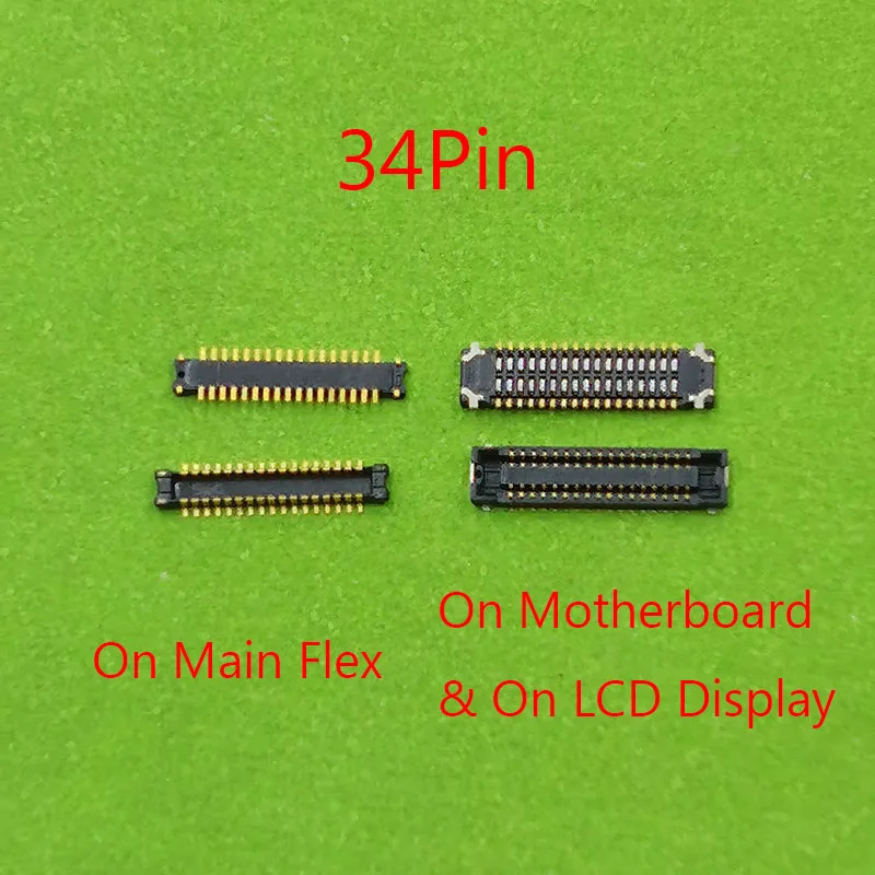 2pcs 34pin LCD Display FPC Connector for Samsung Galaxy A20 A205 A205F A40S A3050 A3058 A407F Screen Flex Port Plug