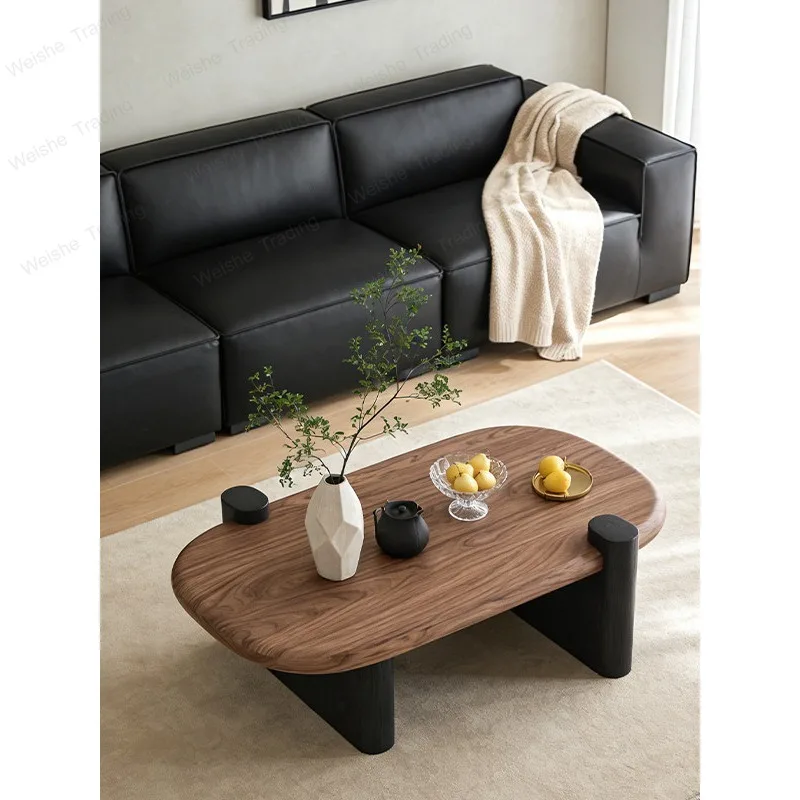 Retro pure solid wood coffee table living room household small apartment tea table coffee table