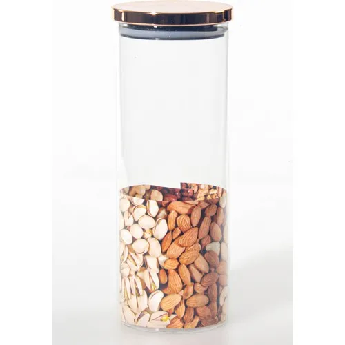 Pounds Borosilicate Glass Jar with Metal Cap 25x9 cm. Copper