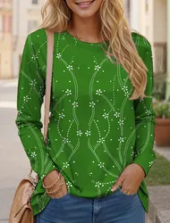 Women's T shirt Tee Tops Floral 3D Print Fashion Long Sleeve Festival Holiday Funny O-Neck Regular Fit Spring & Fall Sweatshirt