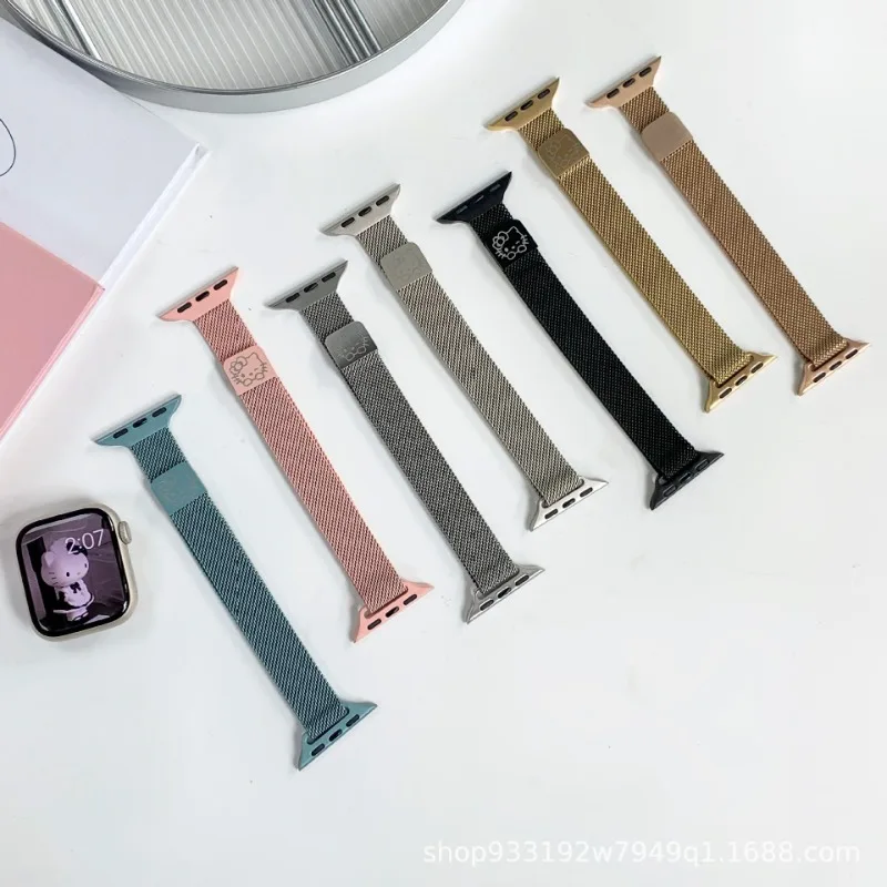 Hello Kitty Cartoon Magnetic Loop Strap for Apple Watch Band 44mm 49mm 40mm 45mm 41mm 42mm 38mm Bracelet IWatch Ultra 8 4 5 6 7