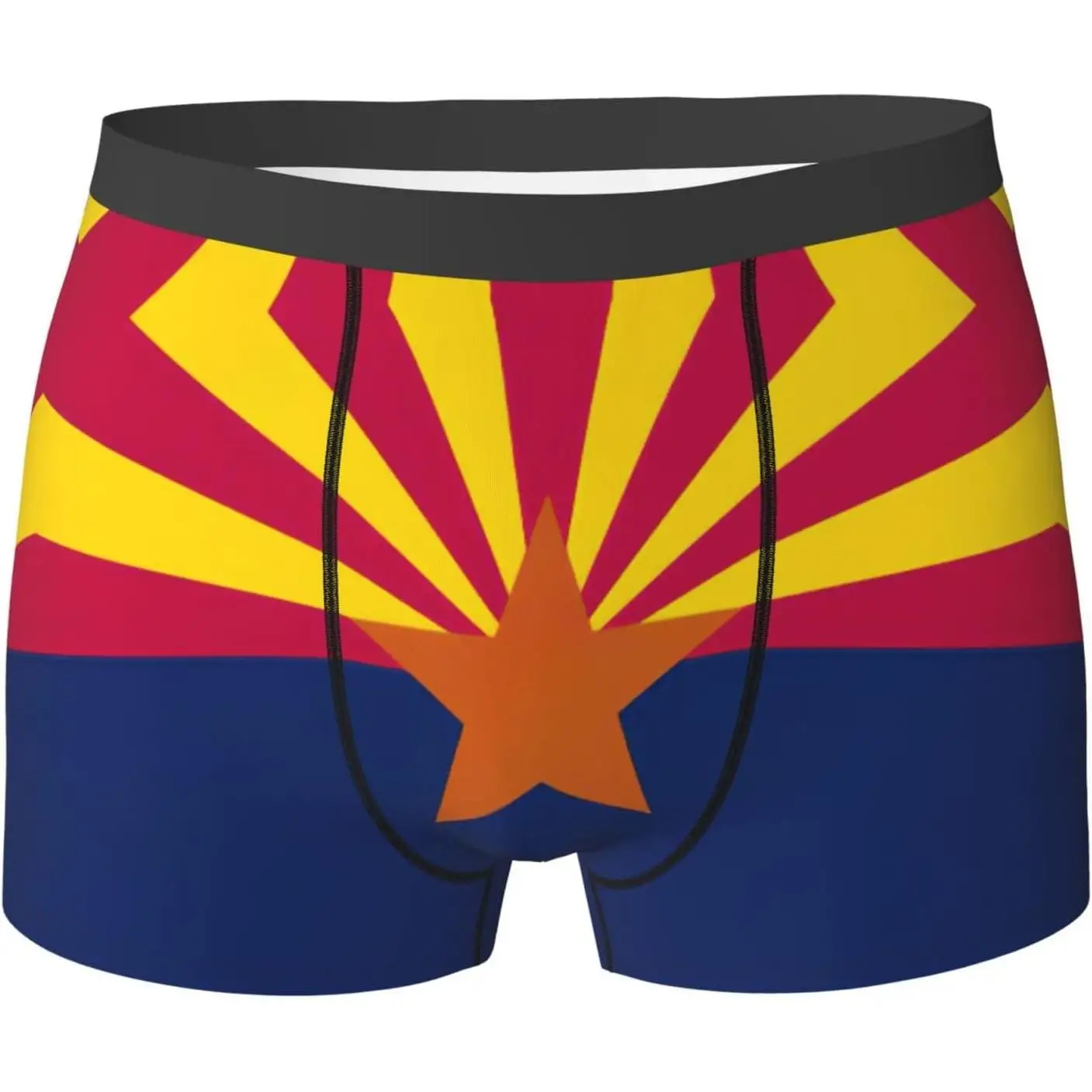 

flag Print Unique Men Boxer Briefs Breathable Stretch Underwear Briefs for Comfort Briefs Moisture-Wicking Fabric