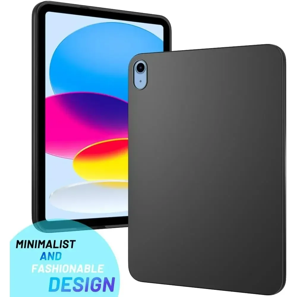 Tablet Case For iPad 10 2022 10th Generation A2696 Flexible Soft TPU Black Shell Back Cover for Apple iPad 10 9 Inch 2022 Case