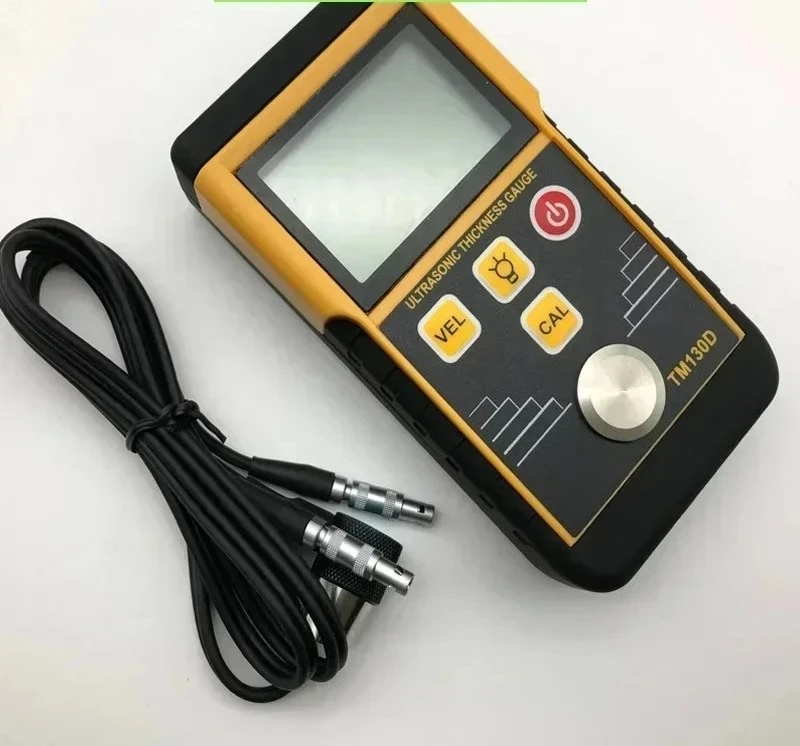 TM130D Digital Ultrasonic Thickness Tester 10mm probe Steel Wall Thickness Gauge Range 1.2~ 220mm 10mm probe