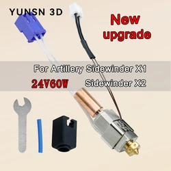 Upgraded Hotend Kit For Artillery Sidewinder X1 X2 3D Printer Parts All Metal Nozzle Heating Block Thermistor Kits