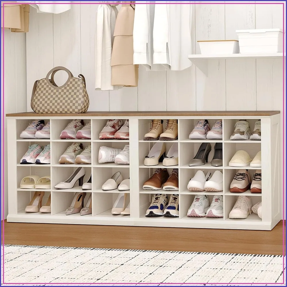 Hzuaneri Shoe Storage Bench, Wooden Entryway Shoe Benches with Cubby