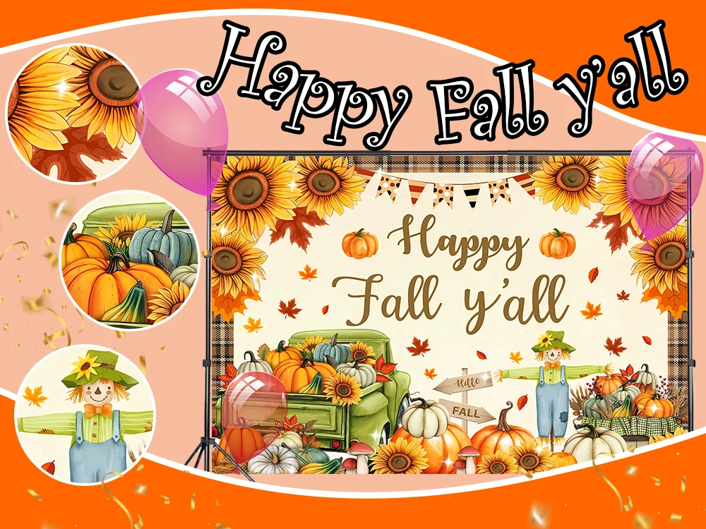 مرحبا الخريف خلفية الديكور اليقطين التصوير الفوتوغرافي خلفية راية مابل ليف صور الدعائم لتزيين حفلة عيد الشكر #6