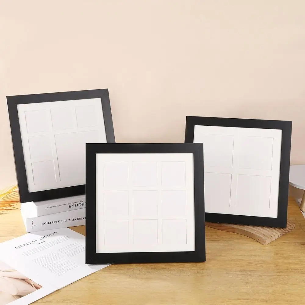 

4/6/9 Grids DIY Photo Frame Oil Painting Black Edge Art Display Frame Square Keepsake Ornament Collage Picture Frame