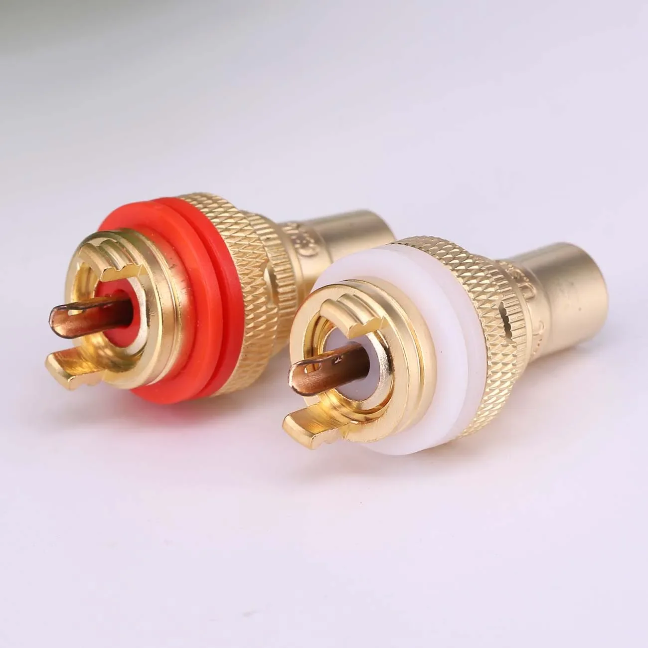 

2PCS Gold Plated RCA Female Socket Chassis Phono Copper Plug Connector For Speaker/Amplifier Signal Panel Chassis Mount
