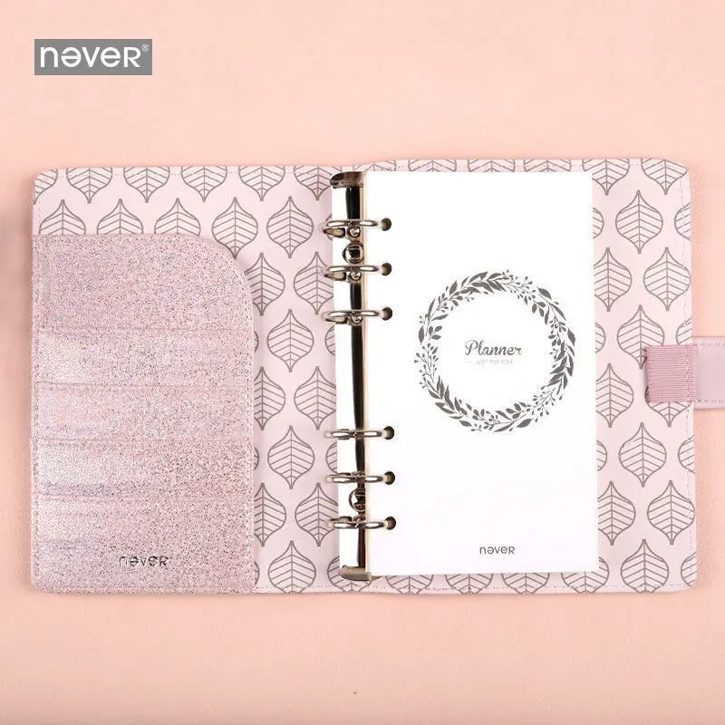 Never Yiwi bird Planner Cash Envelope Savings Money 6 Holes Binder for Financial Management A6 PU Loose-leaf Notebook Binder