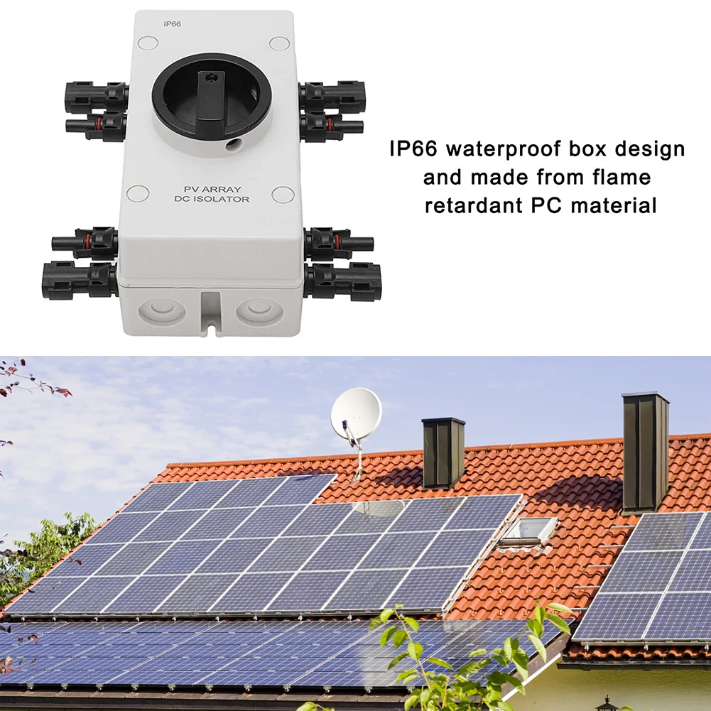 /32A /1000V /DC Solar PV Disconnect Switch IP66 Waterproof Isolator For Home RV Marine Photovoltaic Power System Accessories