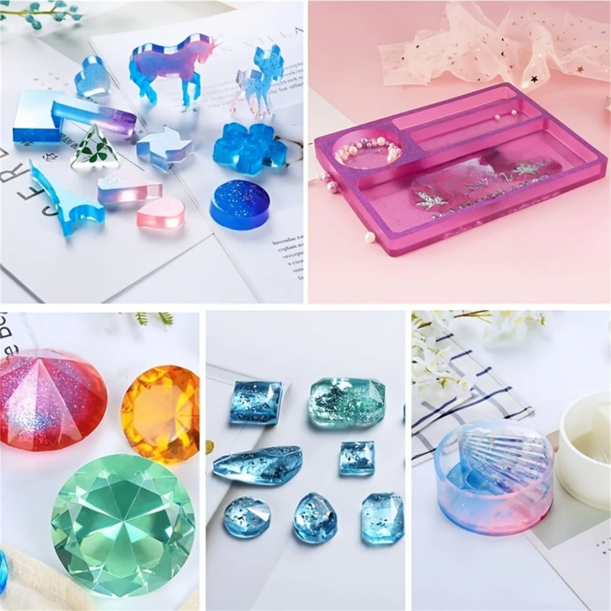 10 Colors/Set Translucent Concentrated Resin Colorant, Non-Toxic Epoxy Resin Pigment Dye Liquid for Resin Coloring, Jewelry Maki