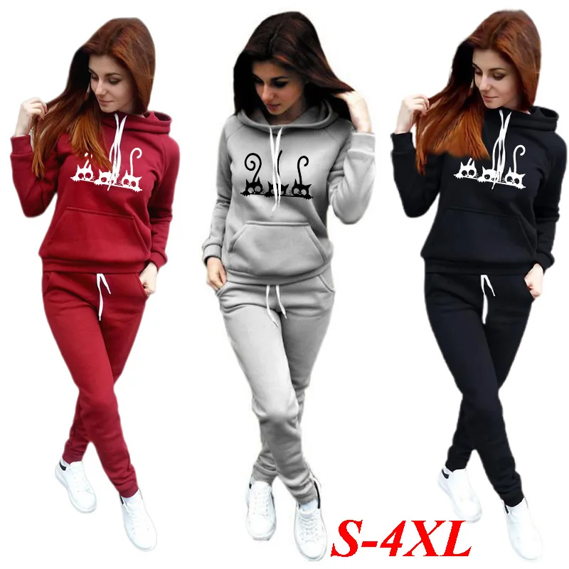 Hoodies Pullover Woman Clothing Suit Sweatshirts Jogging Fashion Fleece Pant Sets 2024 New 2 Piece Sets Hot Sales Casual Women\'s