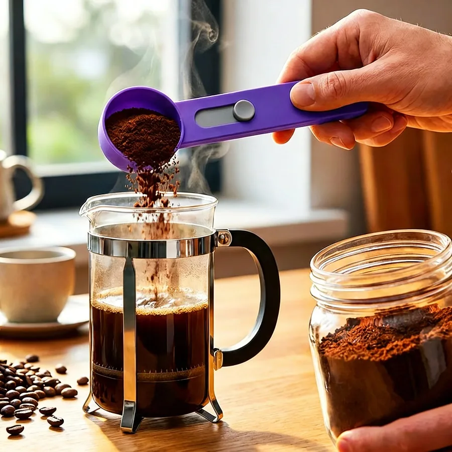 2-in-1 Sliding Scoop Funnel, Reusable PP Coffee & Protein Powder Scoop for Mess-Free Kitchen & Gym Use - Image 4