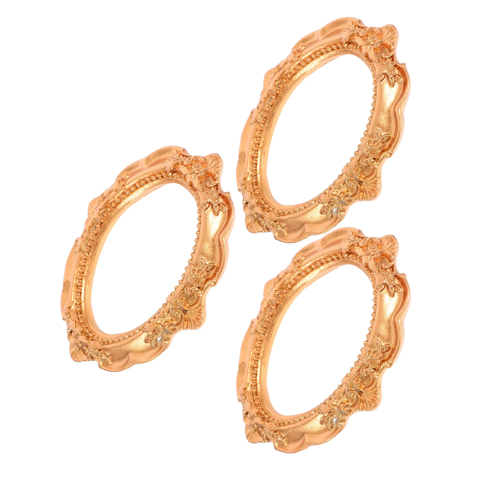 

3Pcs Mini Photo Frames Resin Retro Style Jewelry Display Ornaments Decorative Frame Mini Picture Frame