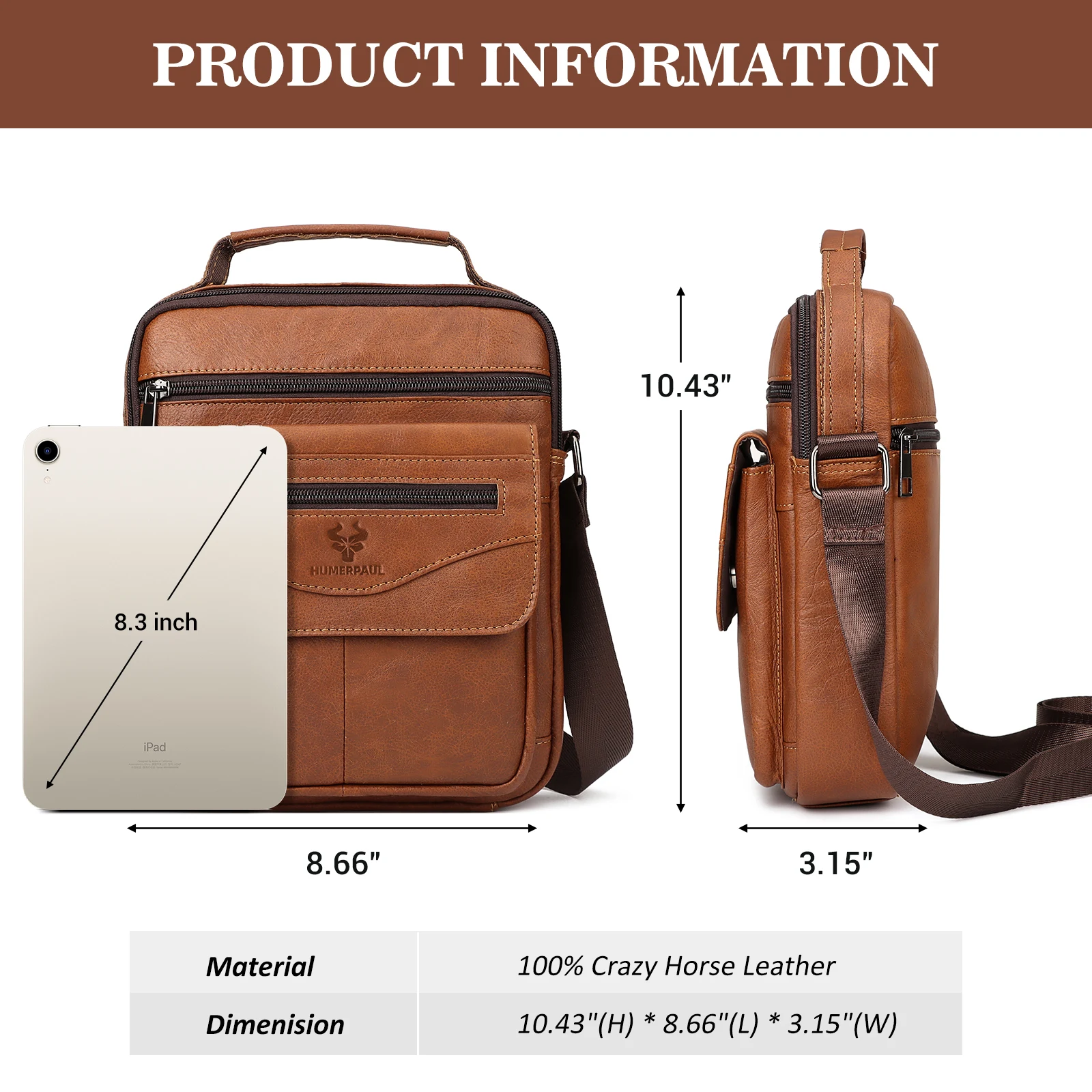 100% Genuine Leather Men\'s Shoulder Bags Business High Quality Messenger Crossbody Bag for Work Large Capacity Handbag Bolso