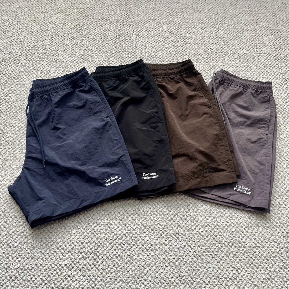 TheEnnoy Professional Quick Dry Nylon Shorts Drawstring Minimalist Letter Five Parts Sports Casual Pants Men's Loose Straight...