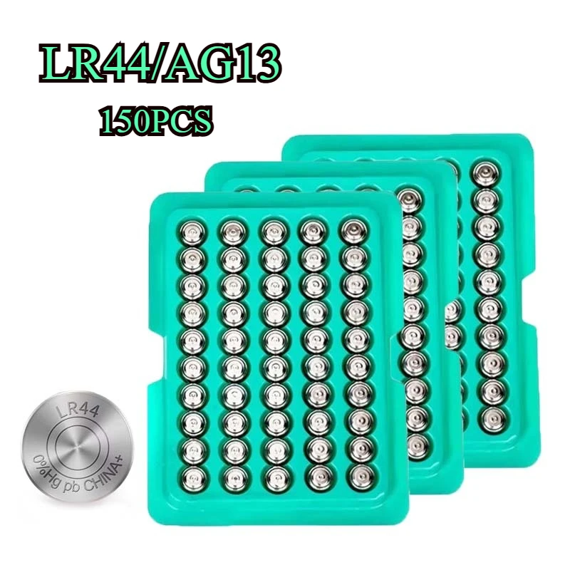 

150PCS 1.5V LR44 AG13 High Quality Original Alkaline Button Batteries 357A A76 GPA76 Cell Coin Battery AG 13 1.5V for Watch Toys