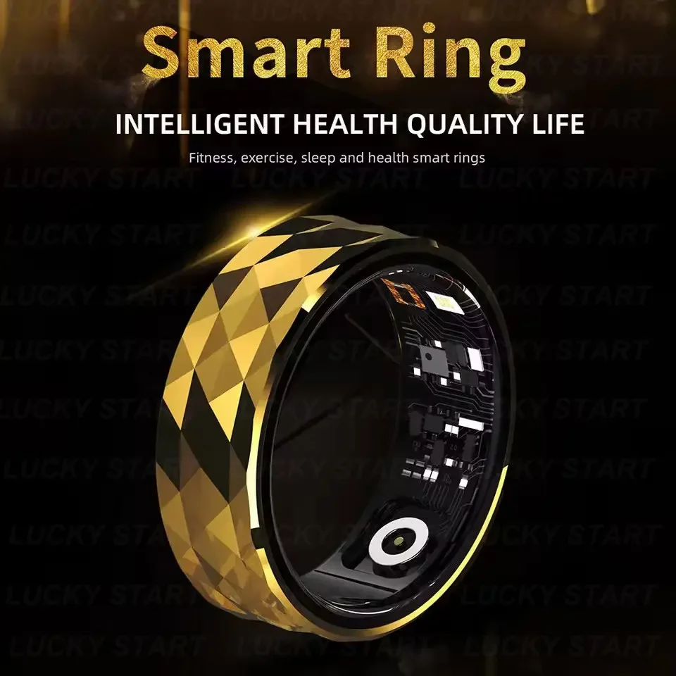 

New Smart Ring Military Grade Titanium Steel Shell Health Monitor Photo Control IP68&5ATM Waterproof Multi-sport Modes SmartRing