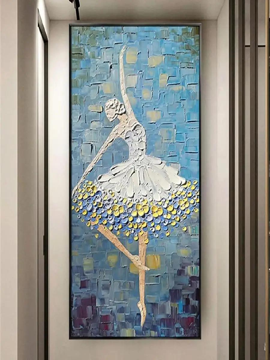 Handmade D Texture Ballet Girl Dancing Oil Paintings on Canvas  Abstract Wall Art Decor for Living Room