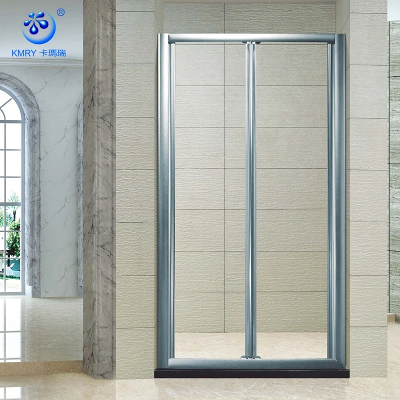 CustomizedKmry 6MM Frameless Tempered Glass Aluminum Folding Shower Screen Retractable with Straight Appearance for Hotels-Model