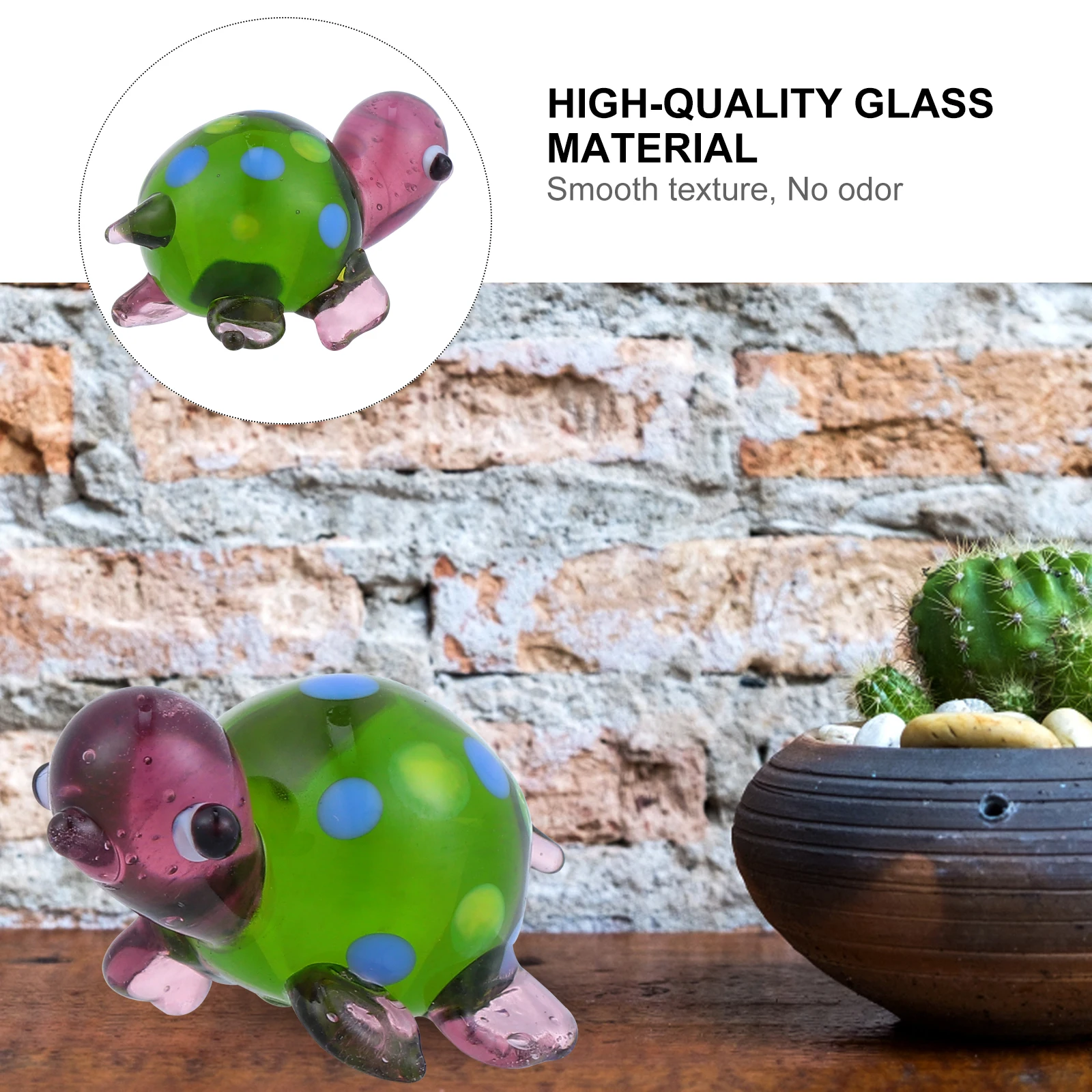 

Colorful Glass Turtle Mini Ornament for Home Decor Micro Landscape Desktop DIY Terrarium Accessory Handmade Blown Sea Animal