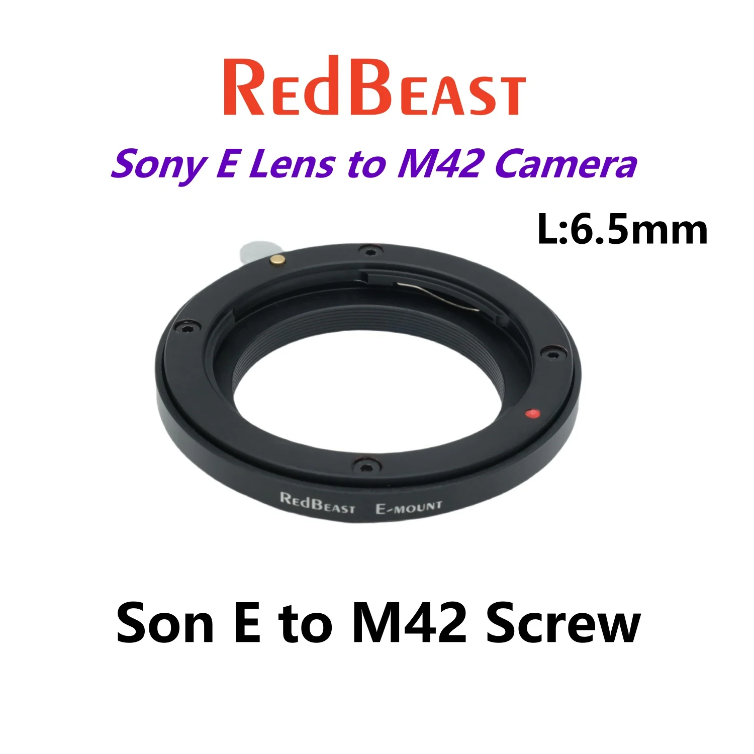 SONY E lens to M42 industrial camera adapter ring is suitable for SONY E-M42 mouth industrial camera M42-E mount E-M42 L:6.5mm