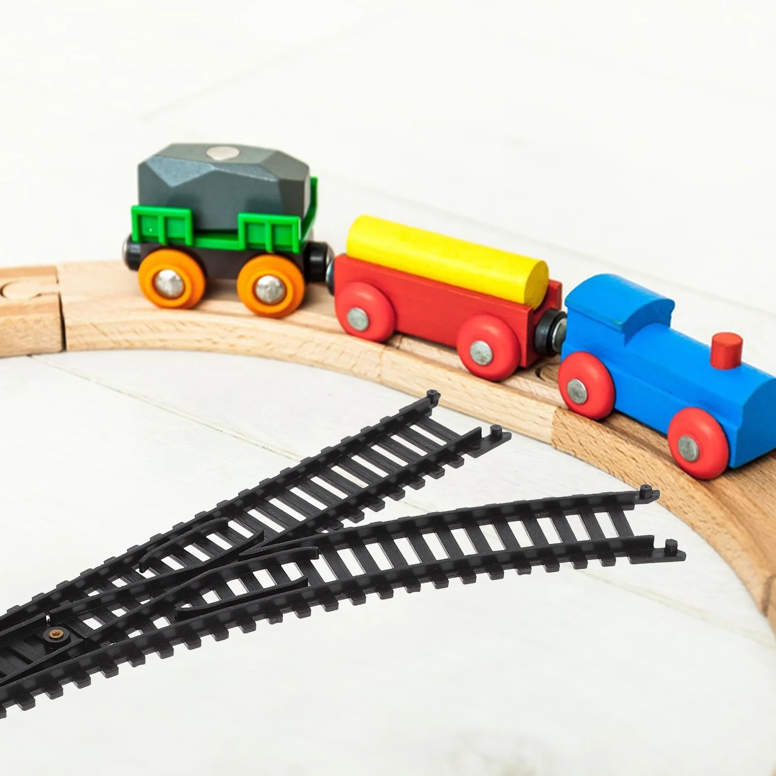 1 par de vías de tren de alta velocidad simuladas, juego de ferrocarril eléctrico para niños, juego de construcción creativo, sistema de ferrocarril educativo, diversión para niños