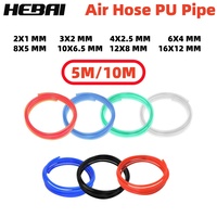 HEBAI 5M/10M Pneumatic Hose Compressor Hose Air Tube 4*2.5mm 6*4mm 8*5mm 10*6.5mm 12*8mm 14*10mm 16*12mm Air Hoses PU Pipe