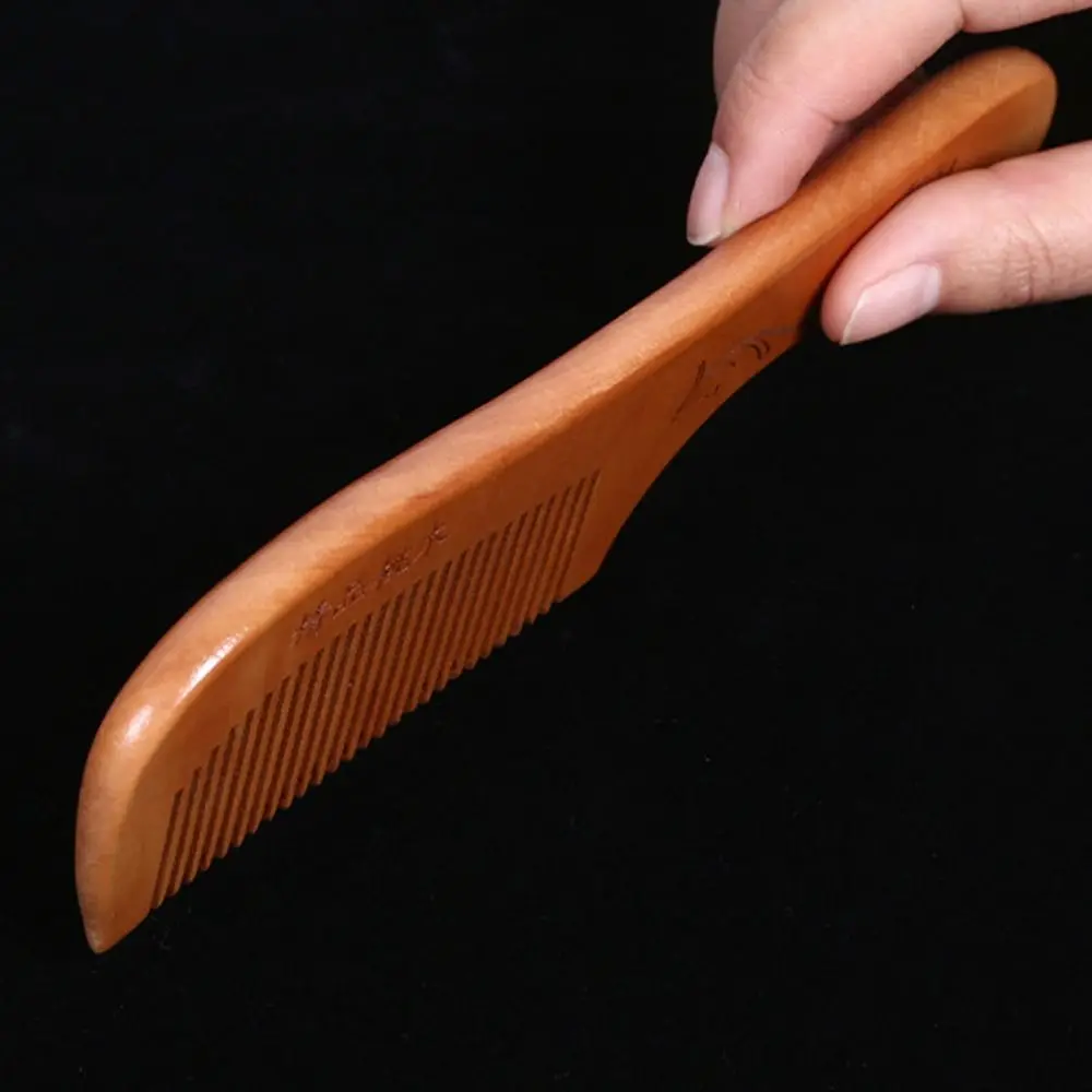 Wood Wooden Scalp Combs Narrow Tooth Anti-Static Head Acupuncture Point Massage Comb Natural Traditional