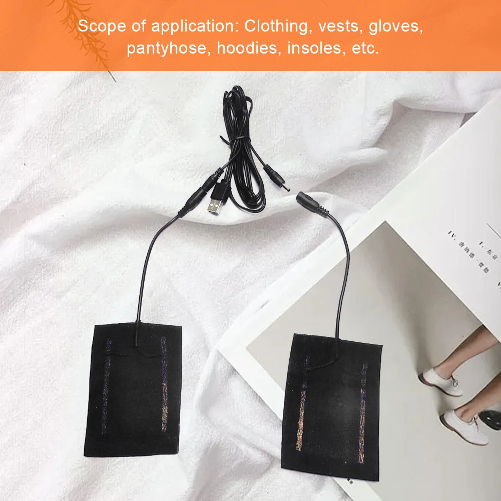 USB Heating Pad Electric Heating Pad Foldable USB Heater Sheet Multi-Function Warming Heating Pad for Gloves Socks Clothes