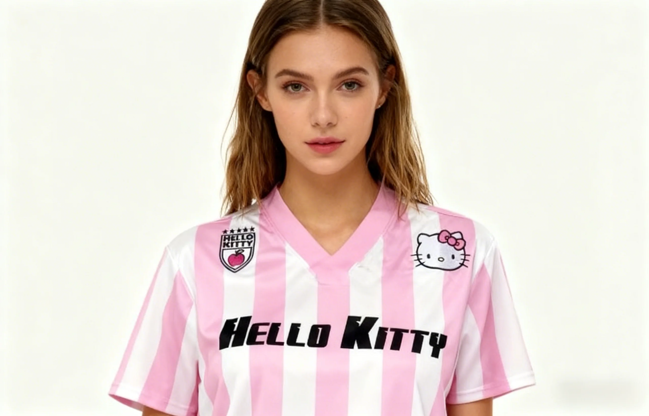 Letnia koszulka z grafiką Hello Kitty, damska, codzienna, z nadrukiem anime, styl streetwear, moda kawaii, elegancka i wygodna koszulka damska.