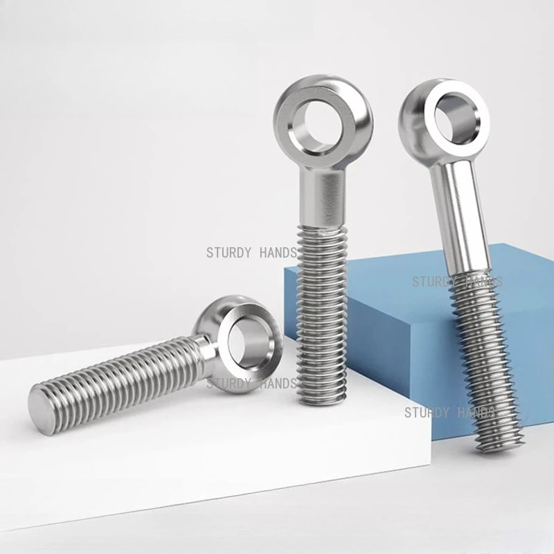 10pcs Stainless steel articulated screw sheep eye screw Perforated lifting ring screw Fish eye joint bolt