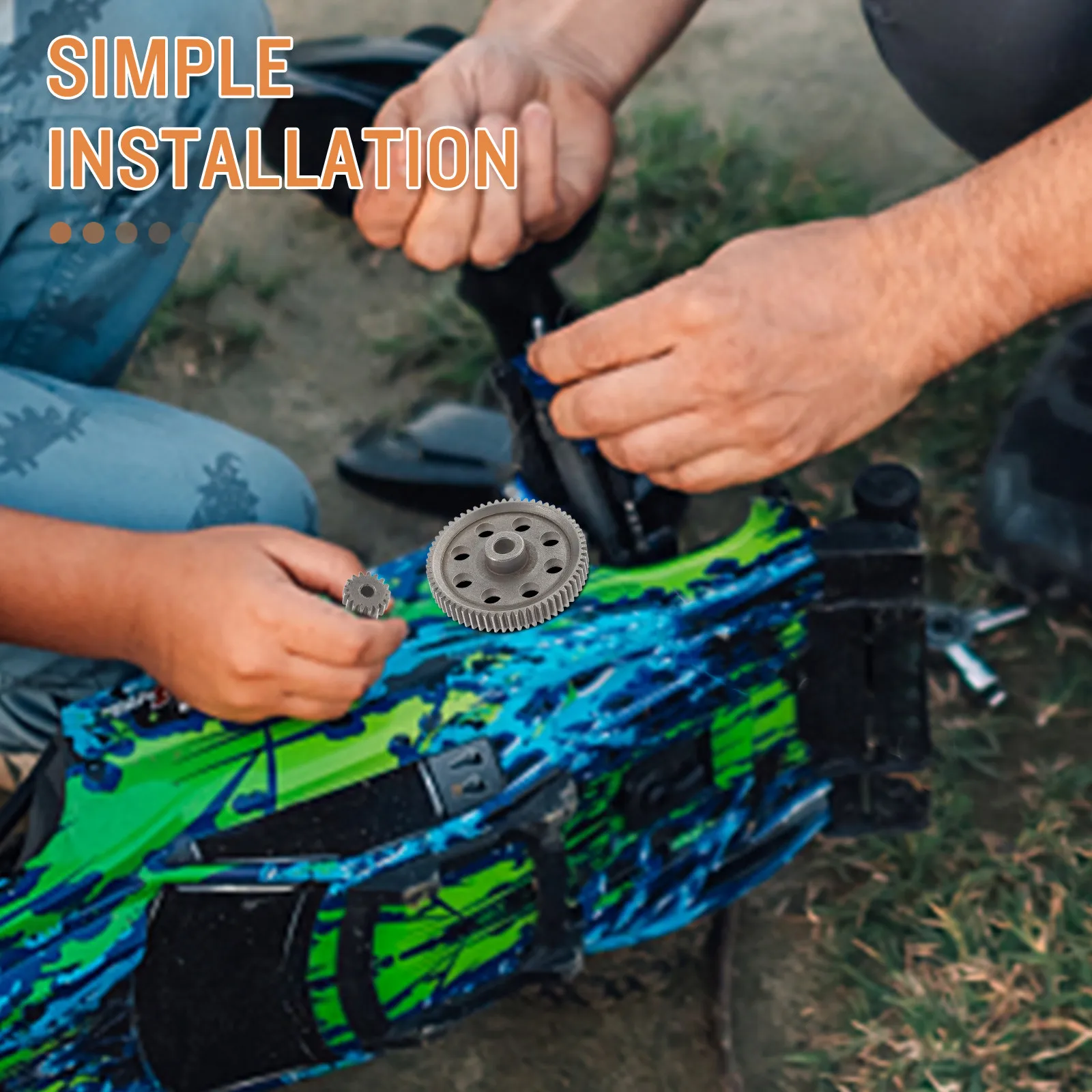 

Комплект стальных главных шестерен для радиоуправляемых моделей 1:10: высокопрочные, износостойкие металлические трансмиссионные шестерни 17T 64T