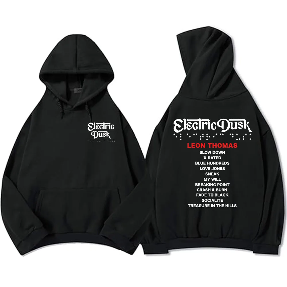 Electric Dusk Hoodie LEON THOMAS R&B Fashion Sweatshirts Men Long Sleeve Hooded Pullovers Fleece Warm Unisex Streetwear Hoodie