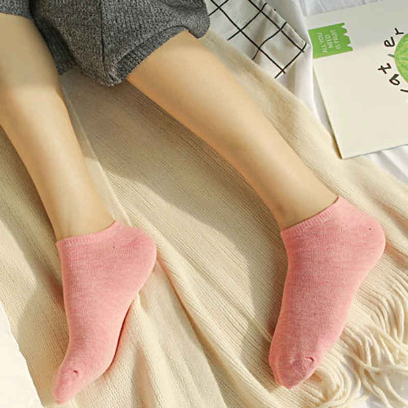 5/10/20 paia di calzini da donna in cotone color caramello alla moda tinta unita morbidi e confortevoli traspiranti casual calzini con bocca superficiale