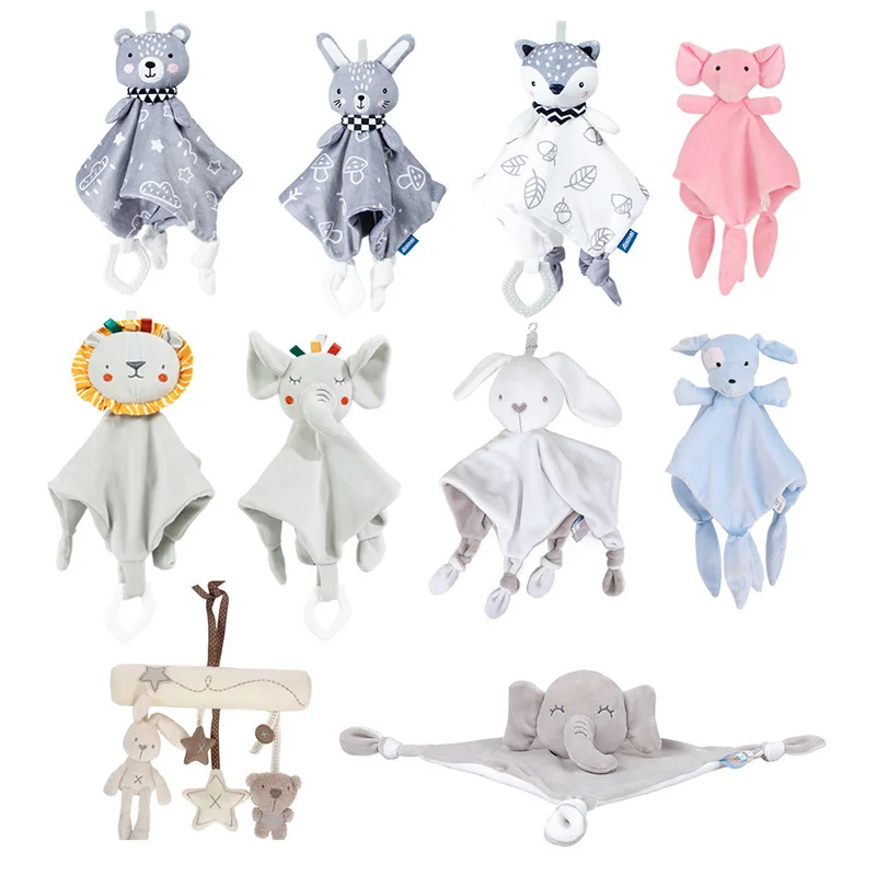 

Cute Animal Comforter Snuggle Blanket Newborn Baby Plush Stuffed Toys Doll Bunny Elephant Soothe Appease Towel Gifts Infant Toys