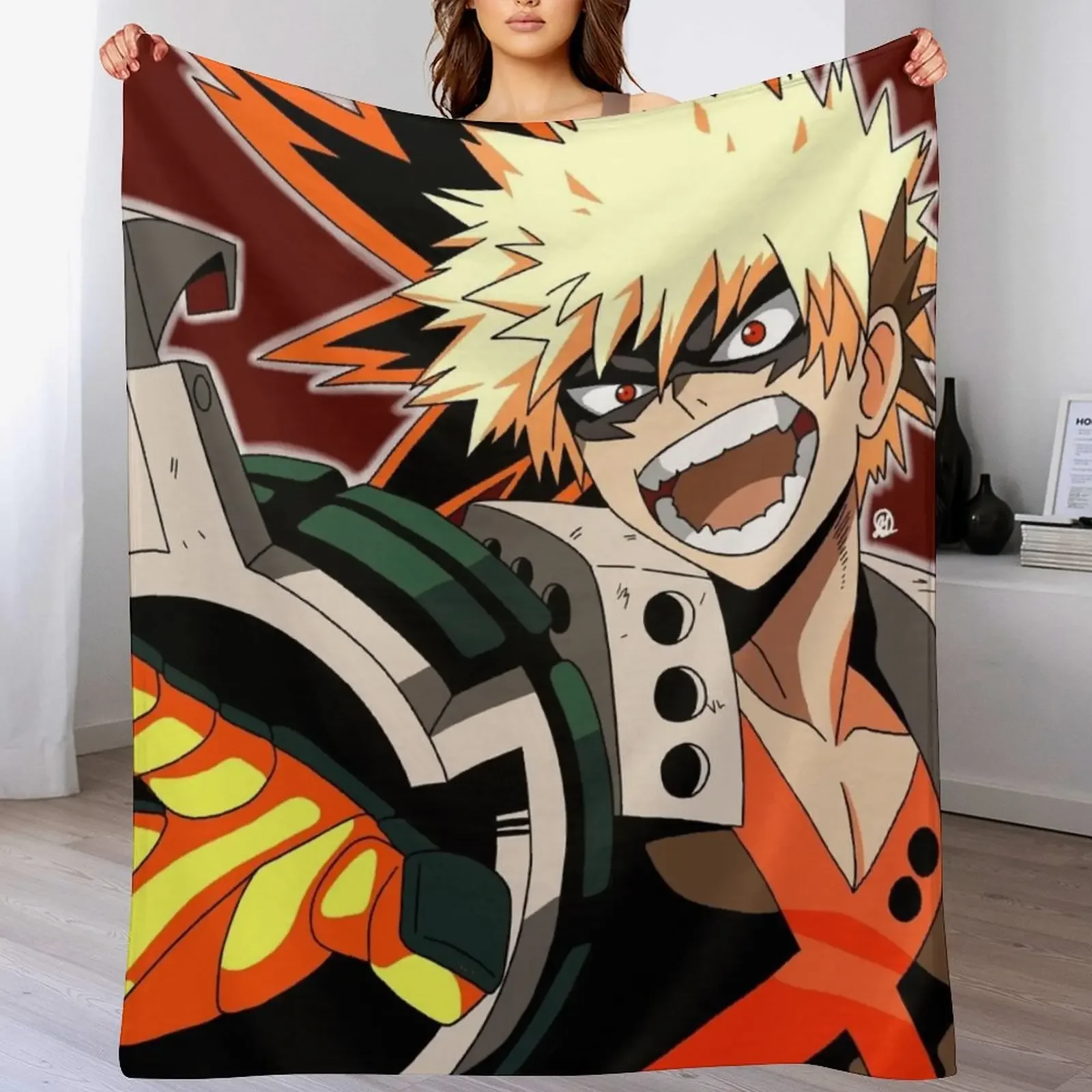 

Katsuki Bakugou Throw Blanket Blankets Sofas Of Decoration Cute Plaid Nap Luxury Blankets