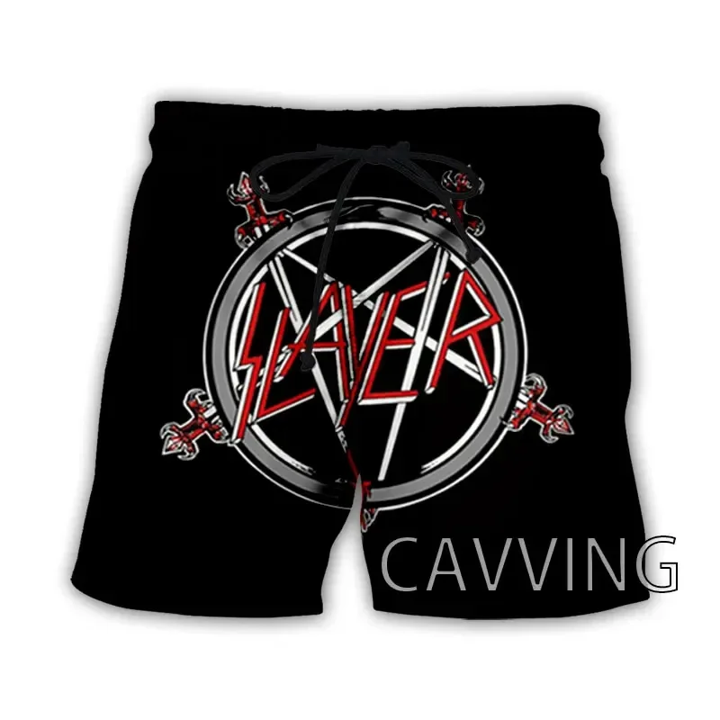 New Fashion Women Men 3D Printed Slayer Rock Summer Beach Shorts Street Men Quick Drying Vacation Casual Shorts Sports Shorts