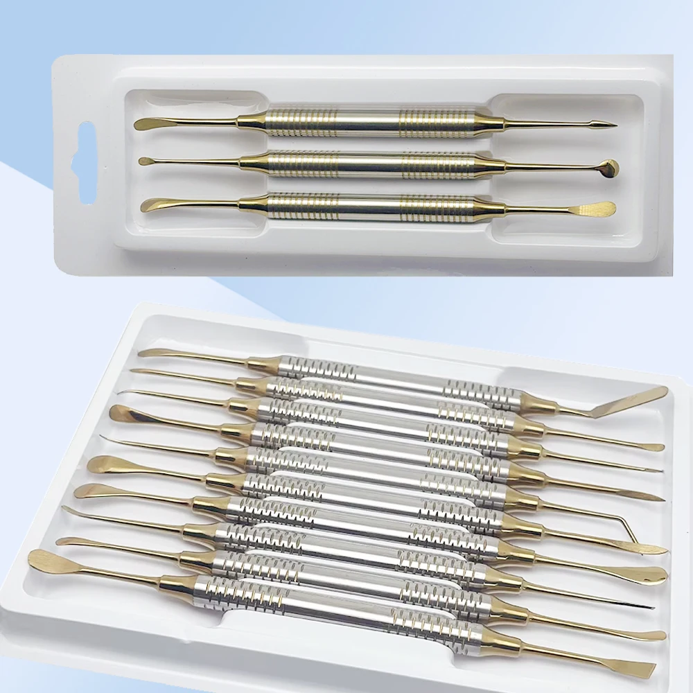 

Набор из 10 стоматологических периостальных элеваторов-сепараторов для отведения и поддержания тканей при имплантации, из нержавеющей стали