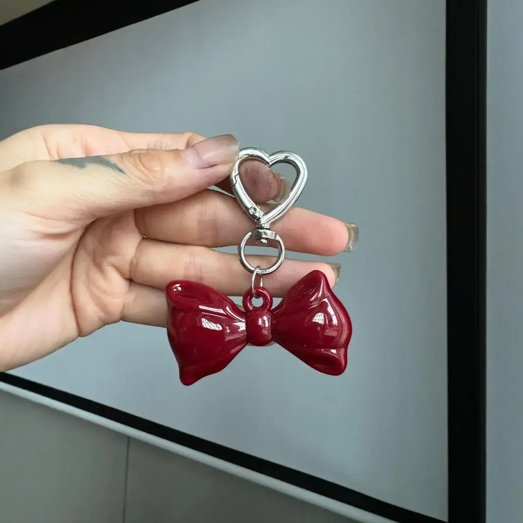 Korean version acrylic bow tie Keychains Advanced temperament Pendant Couple Best Friend Backpack Car Keychain for girl Gift