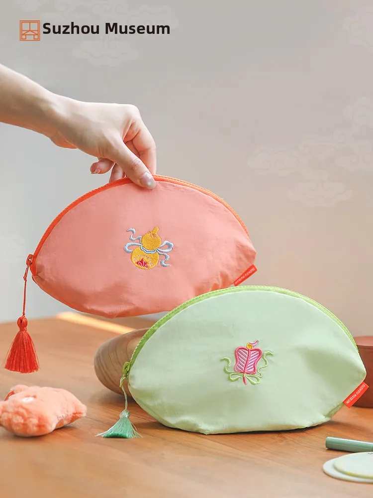 Large Capacity Embroidered Portable Bag Suzhou Museum Storage Bag Travel Makeup Bag Cosmetic Bag Cultural Creative Bag