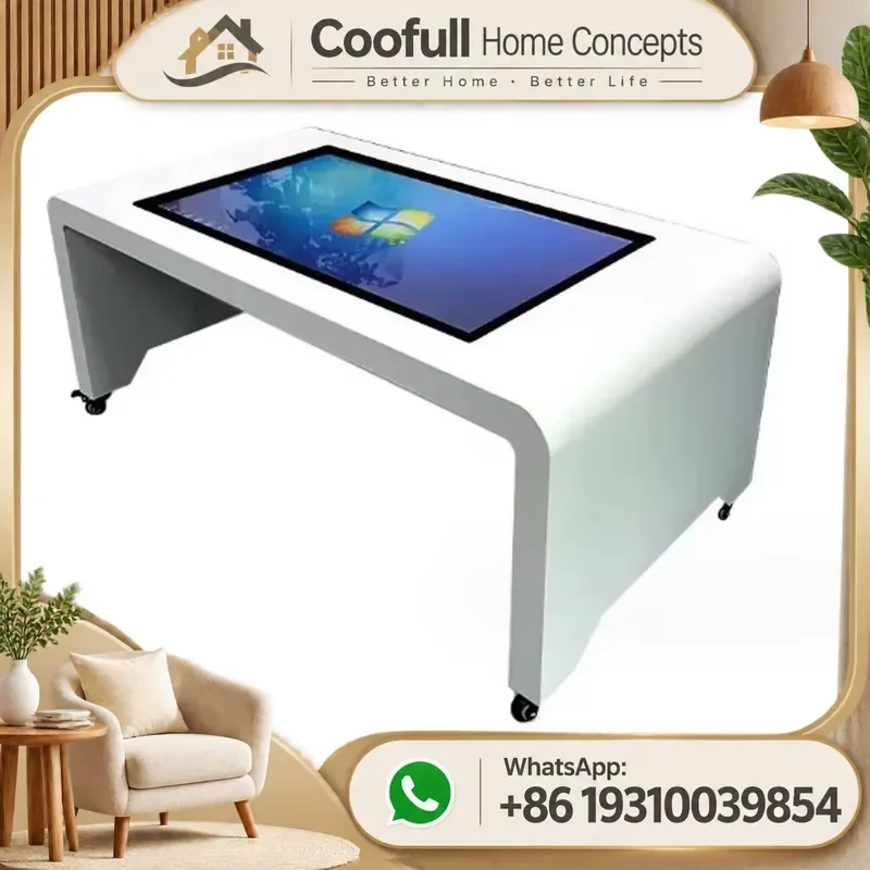 Smart Coffee Table With Fridge Drawer Wireless Charger Bluetooth Speaker For Living Room Ice Bar Modern Furniture