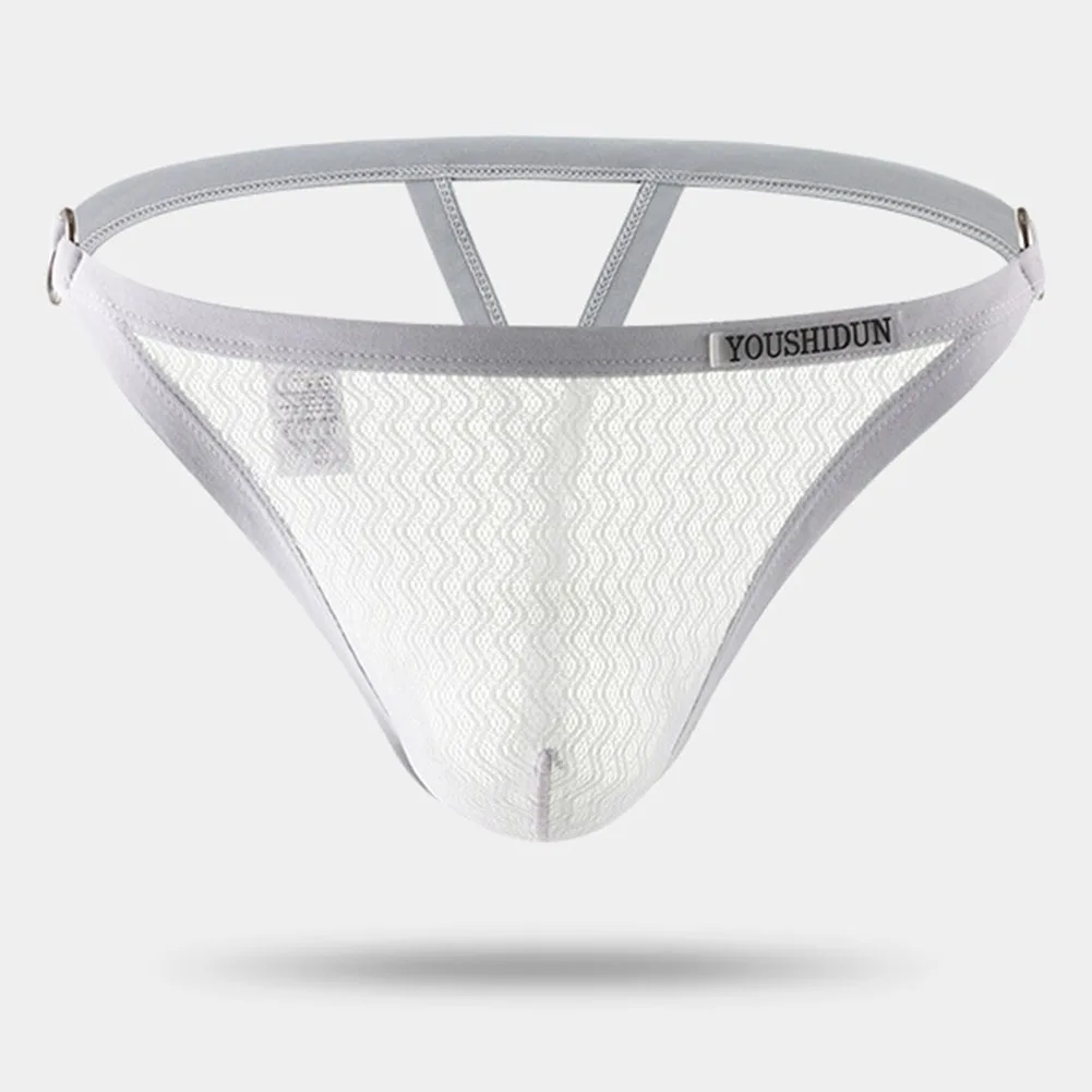 1pc sexy heren pure mesh lage taille ondergoed slips ademend lingerie slipje man elastische strings strings